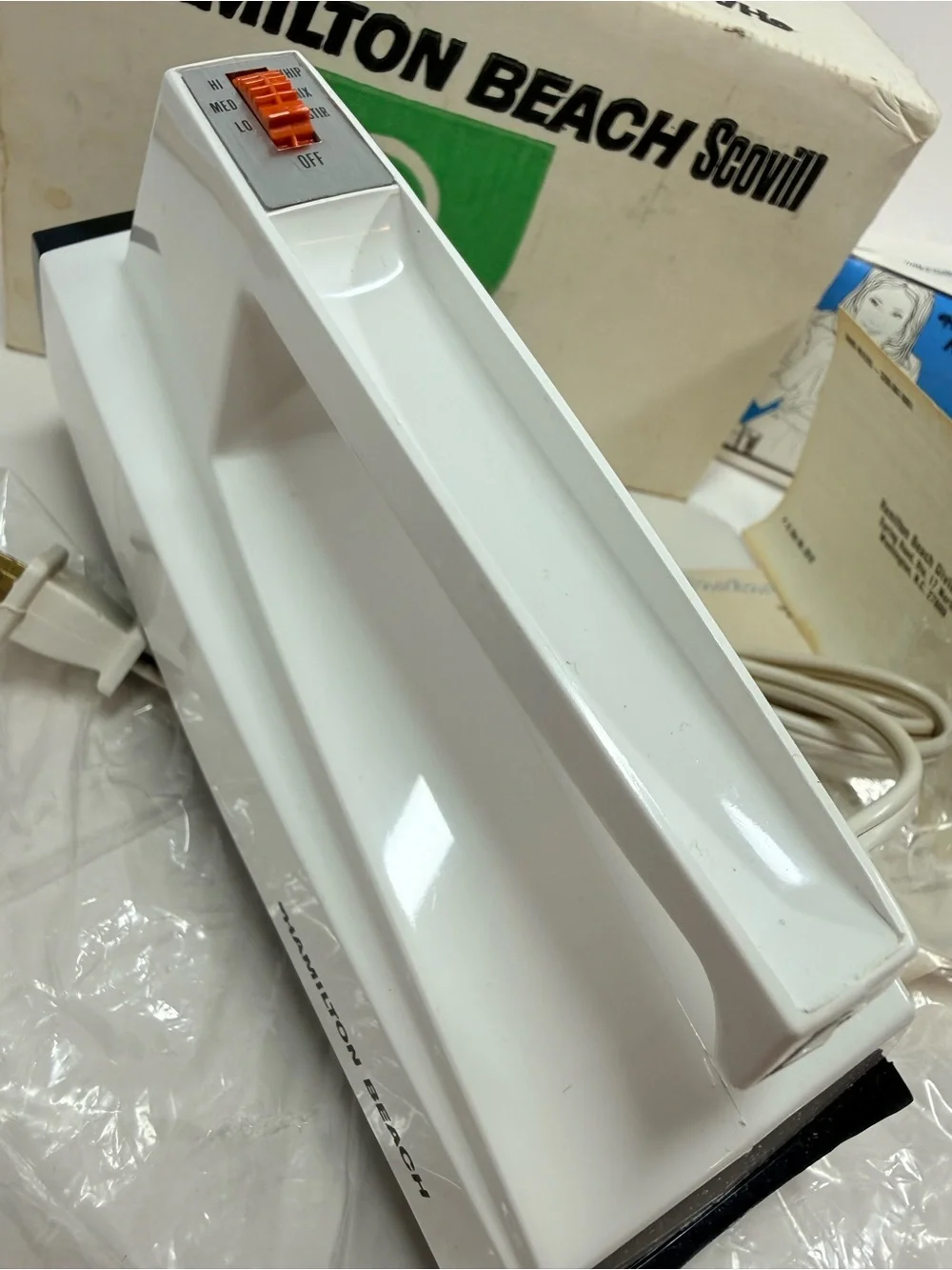 Vintage Hamilton Beach Scovill Hand mixer new in box white